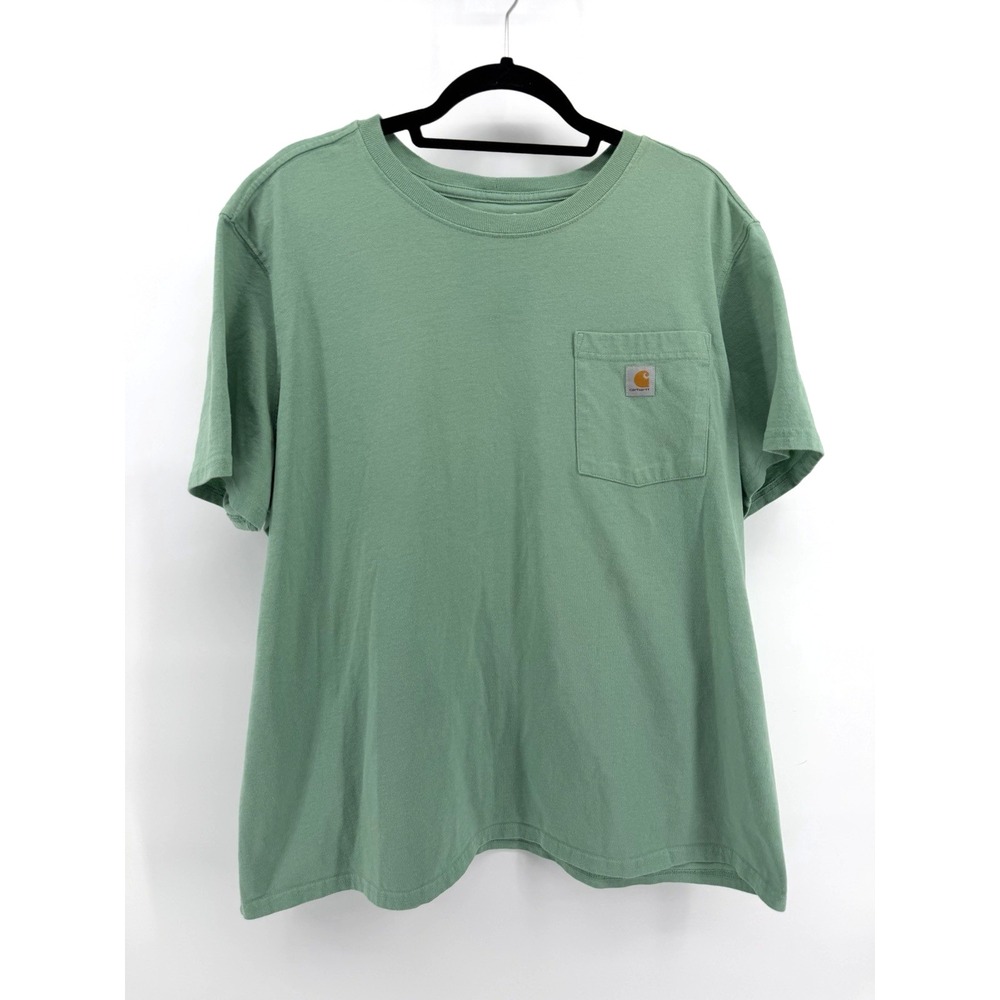 Carhartt T-Shirt Men 2X Green Pocket Short Sleeve Loose Fit Heavyweight Work